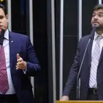 Deputados Rodrigo Valadares e Marreca Filho durante discurso na Câmara dos Deputados; eles contrataram primos para trabalhar no gabinete