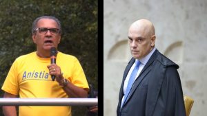 À esquerda, o pastor Silas Malafaia; à direita, o ministro do STF Alexandre de Moraes