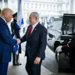 Donald Trump e Benjamin Netanyahu em Washington