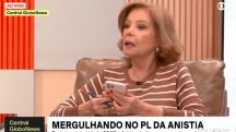 A jornalista da GloboNews durante programa sobre a proposta de anistia aos presos de 8 de janeiro: intervenção de ministro do STF por meio de mensagem instantânea | Foto: Reprodução/Twitter/X