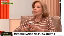 A jornalista da GloboNews durante programa sobre a proposta de anistia aos presos de 8 de janeiro: intervenção de ministro do STF por meio de mensagem instantânea | Foto: Reprodução/Twitter/X