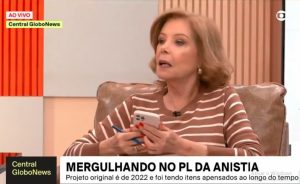 A jornalista da GloboNews durante programa sobre a proposta de anistia aos presos de 8 de janeiro: intervenção de ministro do STF por meio de mensagem instantânea | Foto: Reprodução/Twitter/X