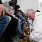 Visita do papa Francisco, em 2023, ao centro de detenção para o qual doou 200 mil euros de sua conta pessoal | Foto: Vatican Media