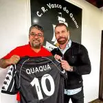 Prefeito de Maricá, Washington Quaquá, ao lado do presidente do Vasco, Pedrinho