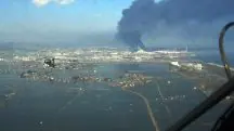 Vista aérea de Sendai em 12 de março de 2011, depois de terremoto atingir o Japão