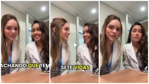 As estudantes publicaram o vídeo na plataforma TikTok | Foto: Reprodução/Redes sociais