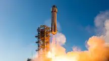 Foguete New Shepard levou sementes da Embrapa | Foto: Blue Origin/Divulgação
