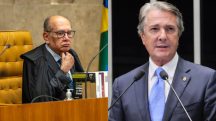 À esquerda, ministro do STF Gilmar Mendes; à direita, ex-presidente Fernando Collor