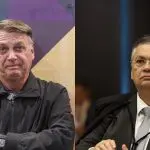 À esquerda, ex-presidente Jair Bolsonaro; à direita, ministro do STF Flávio Dino