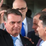 Bolsonaro em coletiva de imprensa depois de seu julgamento pela 1º turma do Supremo Tribunal Federal | Lula Marques/Agência Brasil