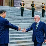 Presidente Lula e Xi Jinping, presidente da República Popular da China e a primeira-dama do Brasil, Janja