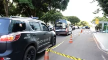 Área é isolada em frente ao Ministério do Desenvolvimento Social durante operação contra pacote suspeito | Foto: Valter Campanato/Agência Brasil