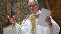 Papa Leão XIV durante sua primeira missa na Capela Sistina | Foto: Vatican Media/Simone Risoluti