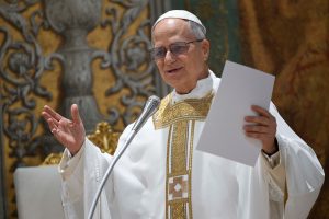 Papa Leão XIV durante sua primeira missa na Capela Sistina | Foto: Vatican Media/Simone Risoluti