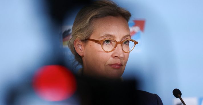 A colíder do partido Alternativa para a Alemanha (AfD), Alice Weidel, em coletiva de imprensa em Berlim, na Alemanha - 12/3/2025 | Foto: Liesa Johannssen/Reuters
