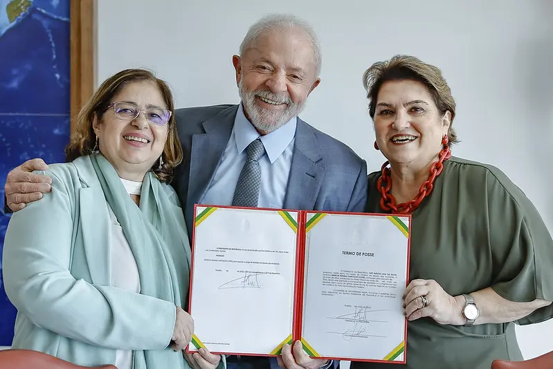 Cida Gonçalves, Lula e a nova ministra das Mulheres, Márica Lopes