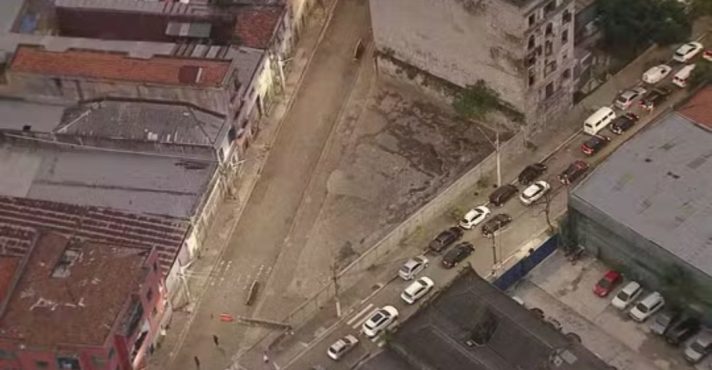 Imagem aérea da Cracolândia vazia