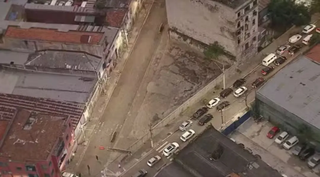 Imagem aérea da Cracolândia vazia