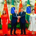 Janja, Lula, Xi Jinping e Peng Liyuan, durante uma reunião em Pequim | Foto: Ricardo Stuckert/ Presidência da República