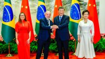 Janja, Lula, Xi Jinping e Peng Liyuan, durante uma reunião em Pequim | Foto: Ricardo Stuckert/ Presidência da República