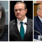 Janaína Riva (MDB), Wellington Fagundes (PL) e Otaviano Pivetta (Republicanos)