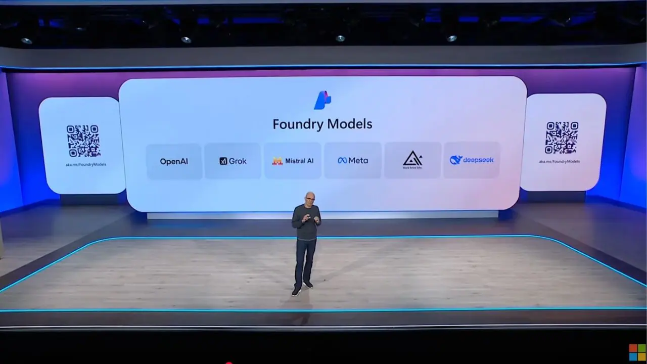 Diretor-executivo da Microsoft, Satya Nadella, diz que a empresa busca por variedade de modelos de IA | Foto:Reprodução/Microsoft