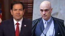 O secretário de Estado norte-americano, Marco Rubio, e o ministro do STF Alexandre de Moraes: sinal de alerta para sanções por violação aos direitos humanos | Foto: Montagem sobre reprodução/Redes sociais