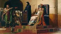 Julgamento do papa Formoso, conhecido como Sínodo do cadáver, foi retratado em obra de 1870 de Jean-Paul Laurens | Foto: Reprodução/Wikimedia Commons