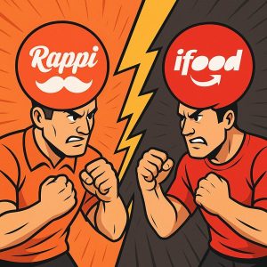 Hoje, o iFood domina cerca de 80% do mercado desejado pelo Rappi | Foto: Divulgação/Oeste | Imagem gerada com o auxílio de inteligência artificial