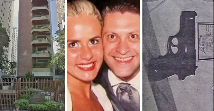 Prédio de apartamentos em que o casal morava em São Paulo e a arma do crime; duas décadas para nova condenação | Foto: Reprodução/Twitter/X