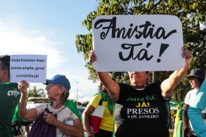 Manifestação em defesa da anistia aos condenados nos atos de 8 de Janeiro, em Brasília, DF (7/5/2025) | Foto: Joédson Alves/Agência Brasil