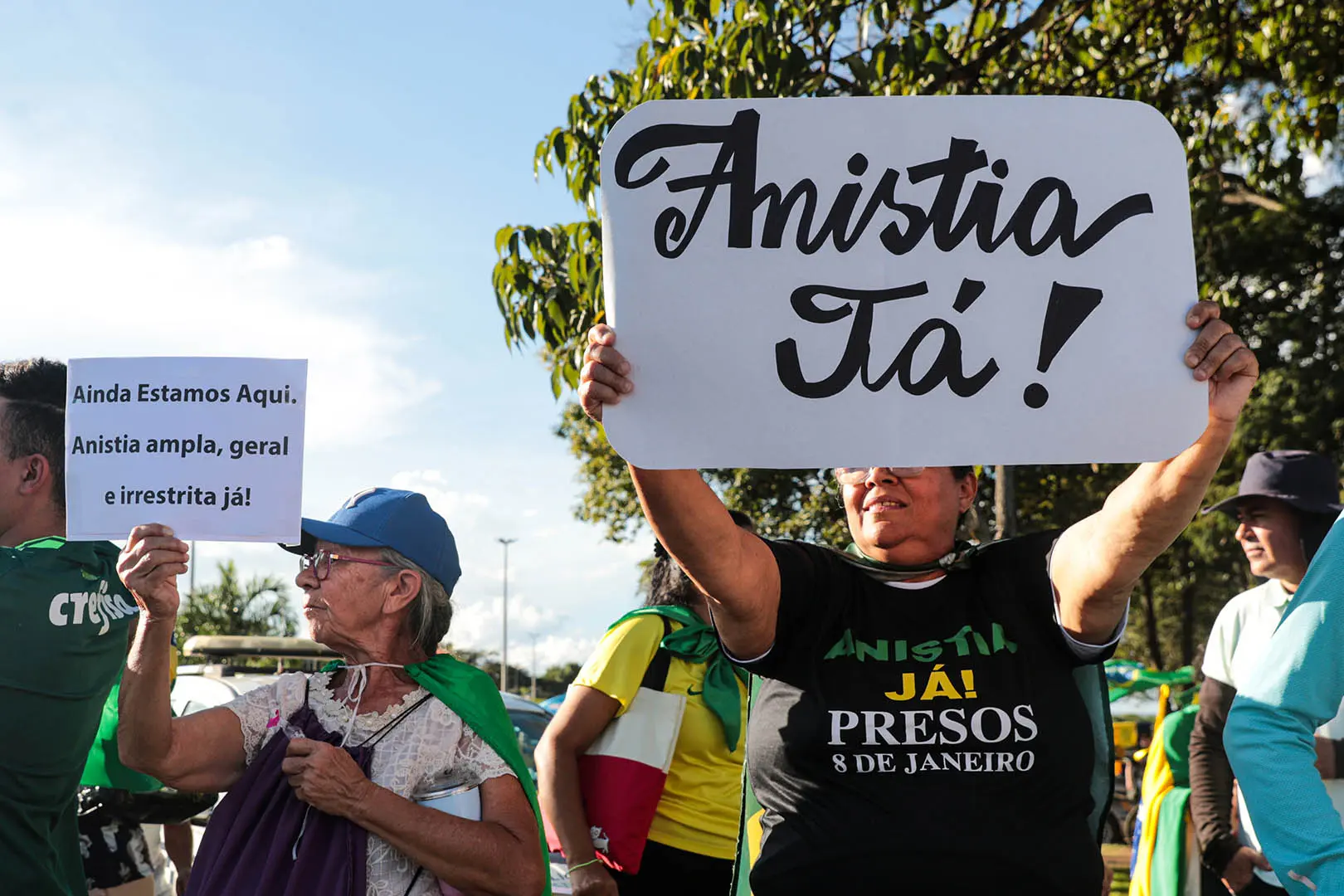 Manifestação em defesa da anistia aos condenados nos atos de 8 de Janeiro, em Brasília, DF (7/5/2025) | Foto: Joédson Alves/Agência Brasil