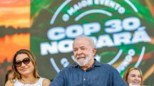 O presidente Luiz Inácio Lula da Silva e sua mulher, Janja, em evento sobre a COP30 | Foto: Ricardo Stuckert/PR