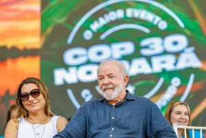 O presidente Luiz Inácio Lula da Silva e sua mulher, Janja, em evento sobre a COP30 | Foto: Ricardo Stuckert/PR