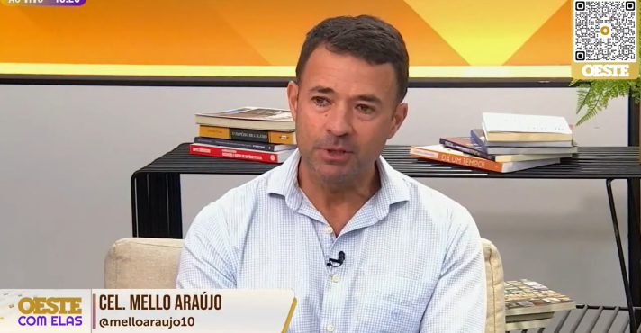 O vice-prefeito de São Paulo, coronel Mello Araújo, em entrevista ao Oeste com Elas | Foto: Reprodução/YouTube/Revista Oeste