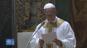 O papa Leão XIV, durante celebração na Capela Sistina | Foto: Reprodução/Redes sociais