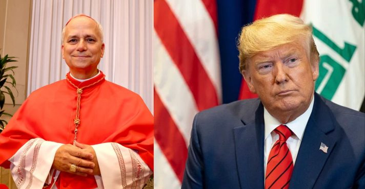 Cardeal Robert Prevost e o presidente Donald Trump: primeiro papa norte-americano na história da Igreja Católica | Foto: Montagem sobre reprodução Twitter/X