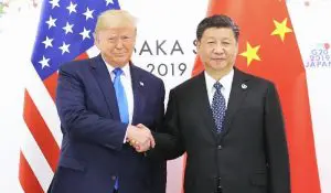 Donald Trump, presidente dos EUA, e Xi Jinping, da China, no G20, em 2019