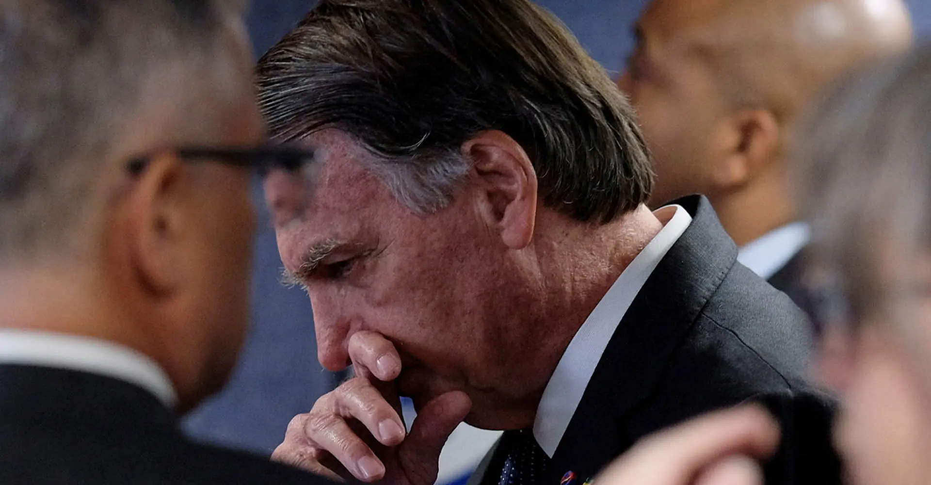 Ex-presidente Jair Bolsonaro, durante julgamento no STF por suposta 'tentativa de golpe', em Brasília | Foto: Reuters/Diego Herculano