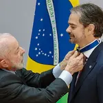 Presidente da República, Luiz Inácio Lula da Silva, durante sessão solene por ocasião da assinatura de declaração de intenções entre o Brasil e a Interpol