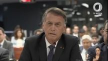 O ex-presidente Jair Bolsonaro durante depoimento no STF que teve transmissão ao vivo pela TV Justiça | Foto: Reprodução/Twitter/X
