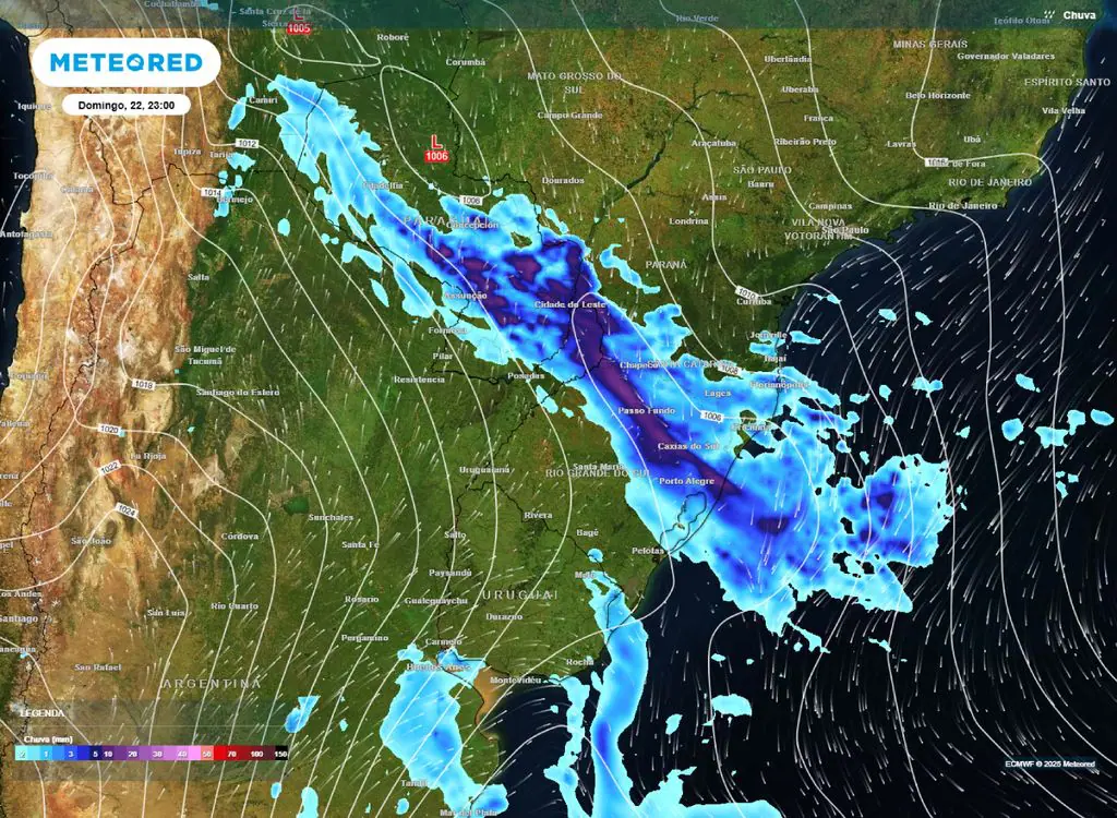 Durante a noite do domingo, o alerta é válido para o norte e o nordeste gaúcho | Foto: Divulgação/Meteored