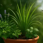 A citronela é uma planta cujas folhas, quando espremidas ou amassadas, agem nos receptores olfativos dos mosquitos | Foto: Divulgação/Oeste | Imagem criada com o auxílio de inteligência artificial