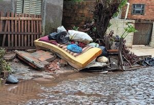 Efeito das chuvas na cidade de Jaguari, no Rio Grande do Sul