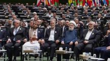 Da esquerda para a direita: Geraldo Alckmin; o porta-voz dos Houthi, Mohammed Abdulsalam; o líder da Jihad Islâmica, Ziyad Al-Nakhalah; o vice-líder do Hezbollah, o general Naim Assem; e Ismail Haniyeh, líder do Hamas morto horas depois em ataque no Teerã - 30/7/2024 | Foto: Press TV