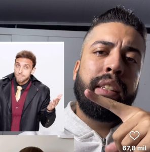 Edmilson Oliveira, que é pai de autista, aponta para imagem de Leo Lins em vídeo no Instagram: 'O Estado é o inimigo; não a piada' | Foto: Reprodução/@oliveira.ed10