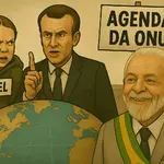 Greta, Macron e Lula têm o mesmo objetivo: globalismo | Foto: Divulgação/Oeste | Imagem criada com o auxílio de inteligência artificial
