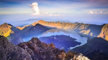 Monte Rinjani, na Indonésia, local de trilha de vulcão onde brasileira caiu e morreu