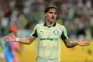 Mauricio, do Palmeiras, comemora um gol contra o Inter Miami no Mundial de Clubes | Foto: Sam Navarro/Reuters