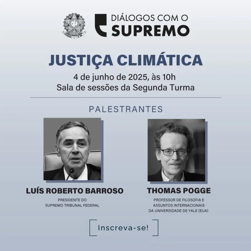 Publicação oficial do STF no LinkedIn destaca o professor convidado e a participação do presidente da Corte, ministro Luís Roberto Barroso | Foto: Reprodução/LinkedIn